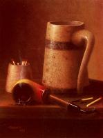 William Michael Harnett - Harnett William M Still Life Pipe And Mug